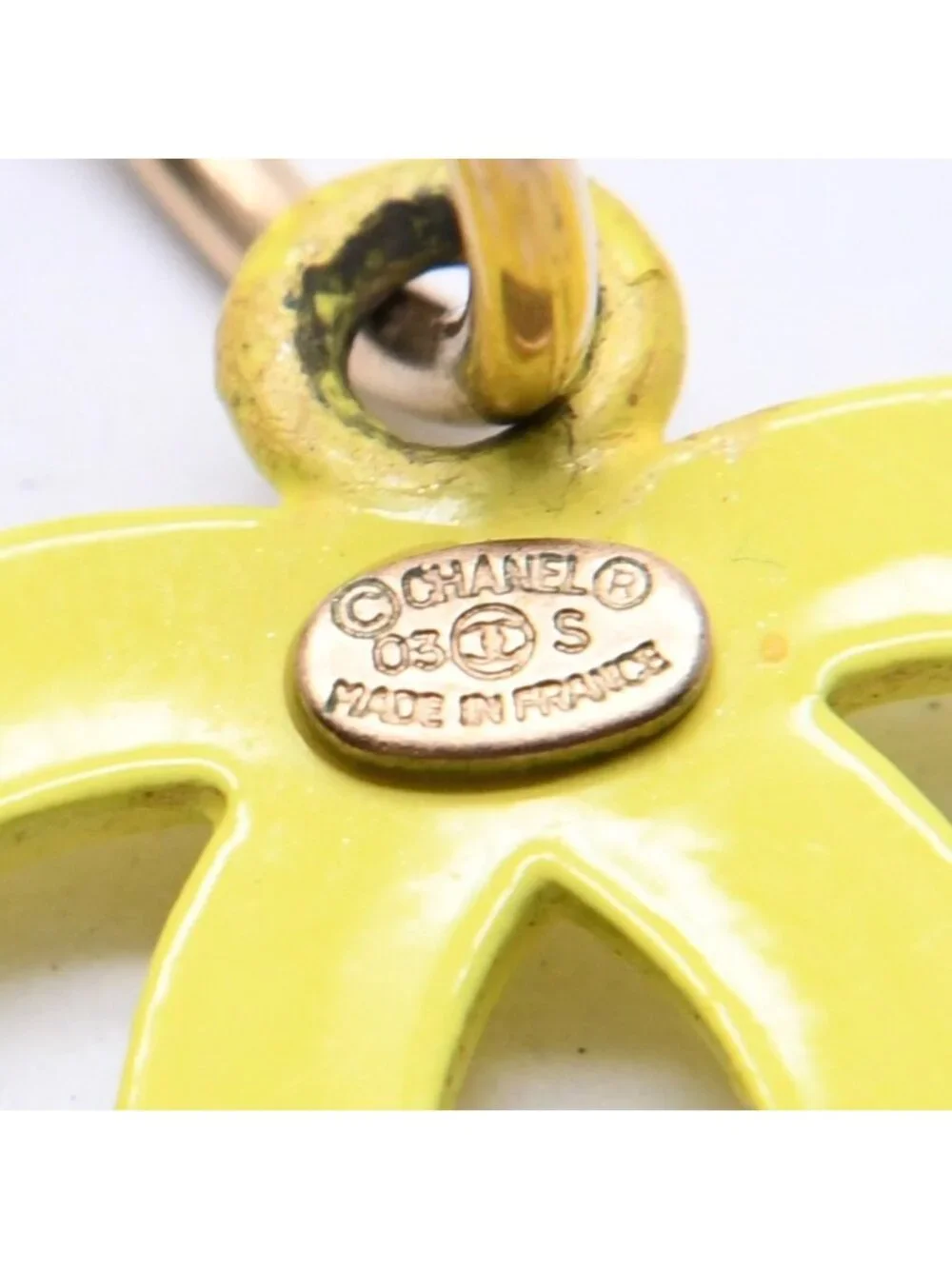 Chanel CC Logo Hoop Earrings 03 Metal Gold Plated Yellow
